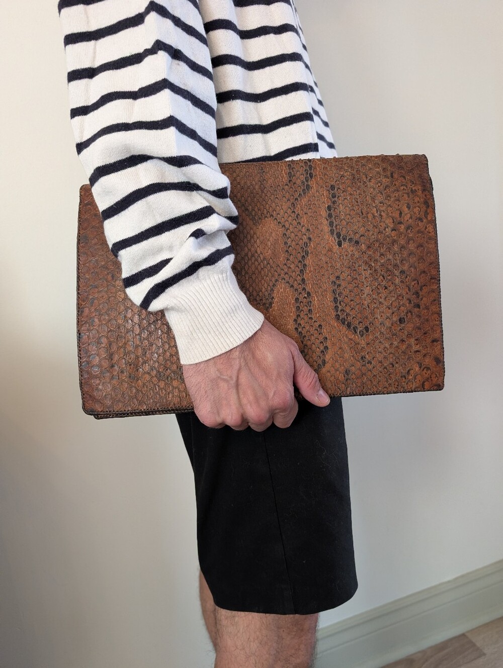 RARE - 1970's "Python Skin" Satchel, Briefcase - Unisex Design - Picture 16 of 16